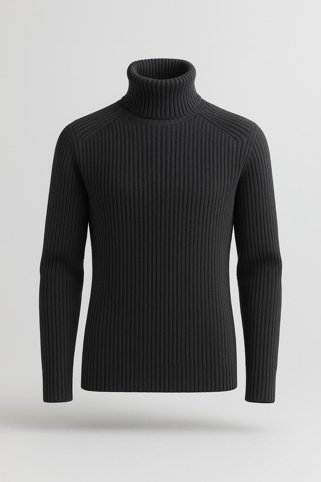 Ribbed Wool Turtleneck